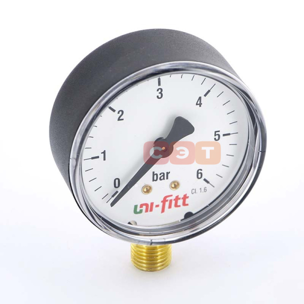 Манометр радиальный 16 бар, 80 мм 1/2" НР UF